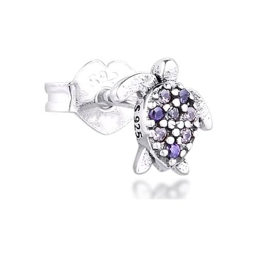 CKK Earrings My Sea Turtle Single Stud Earring for Women Sterling Silver 925 Jewelry aretes Pendientes kolczyki Earing Brincos