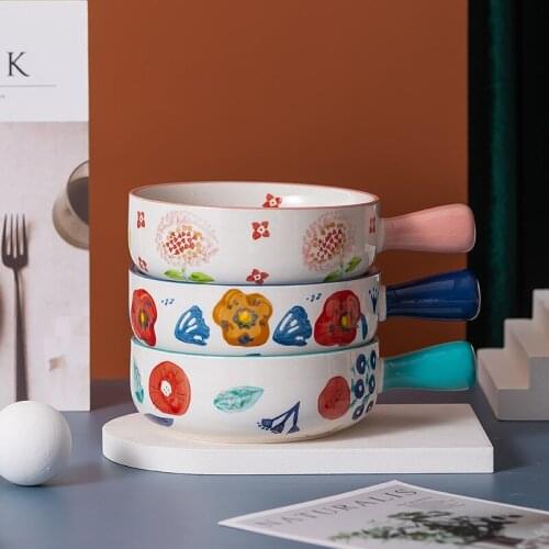 Modern housewives fruit baked rice bowl ceramic baking plate oven utensils