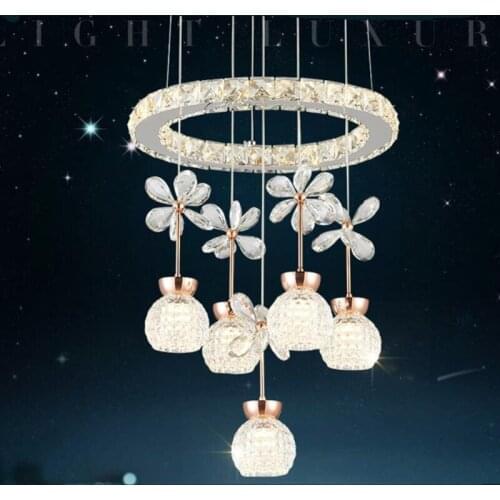 New stainless steel led Chandelier led lamps high-power led lighting Chandeliers round living led lustre light droplight/pendant