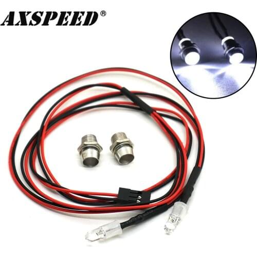 AXSPEED RC Car LED Light White Blue Red 3v-7v 2LEDs Light Strip for 1/10 RC Rock Crawler Axial SCX10 TRX4 D90 Wraith Tamiya