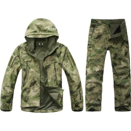 Tactical Gear Shark Skin Softshell Army fans Tactics Military fleece Jacket set Waterproof Camouflage Hoody Clothing Suit