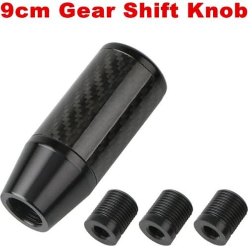 9cm Universal Car Aluminum Alloy Manual Gear Shift Knob Stick Manual Transmission Gearstick Lever Shifter Knob Carbon Fiber
