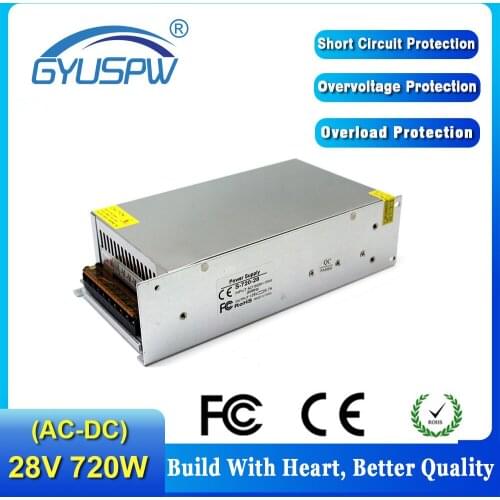 High quality 720W 28V 25.7A Single Output Switching Power Supply Transformers AC110V 220V to DC 28V SMPS for LED Strip Light CNC