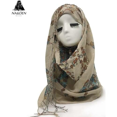 High Quality Flower Print viscose scarf with tassel scarves Muslim women hijab islamic wraps shawls muffler 10pcs/lot Hot Sale