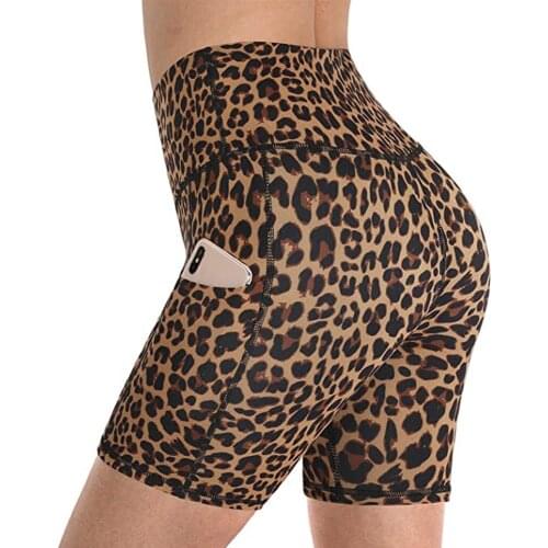 Womens Running Shorts Leopard Push Up Leggings Gym Workout Fitness Yoga Sports Bottoms Shorts High Waist Skinny Leggings XXL