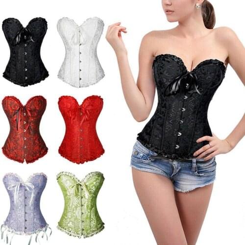 Womens Sexy Lace Up Corset Top Female Overbust Boned Bustiers Corsets Waist Trainer Body Shaper Slimming Clothing Plus Size 6XL