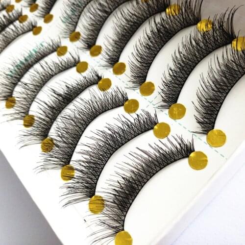 10Pairs Natural Long False Eyelashes Beauty Makeup False Lashes Full Strip Eyelashes Extensions Long Volume Lashes Eye Lashes