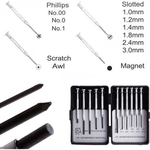11PCS Precision Screwdriver Set Mini Bijoutiers Montres Lunettes Réparations Kit P82D
