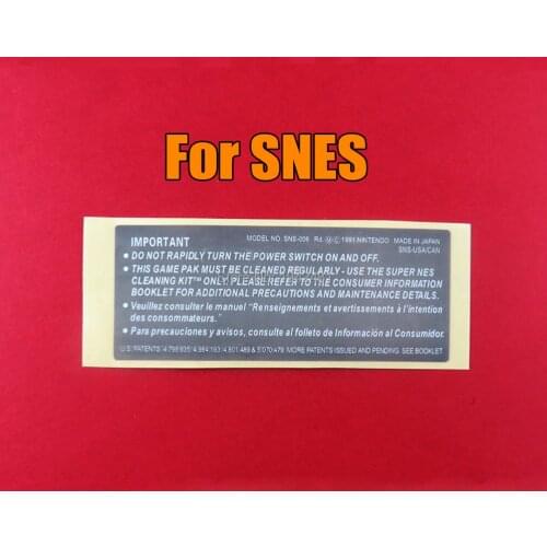 15PCS For snes US version replacement Shell back sticker for SNES game card sticker Label