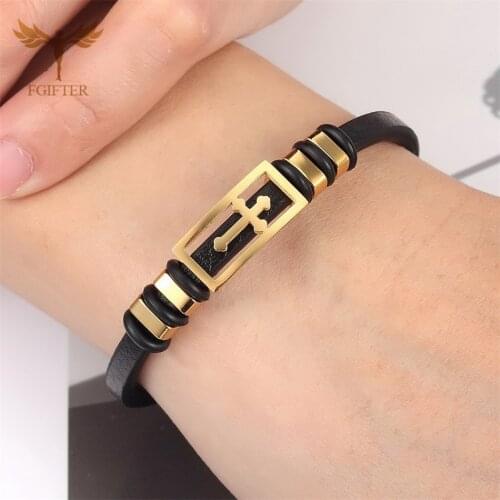 2021 Charm Cross Leather Bracelet Fashion Jewelry Religious Christ pulseras mujer Womens Bracelets Lady Bangle for Women Men