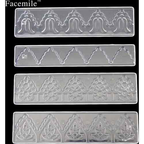 4Pcs/set Cake Fondant Frill Ribbon Embosser Sugar Craft Modelling Cutter Mold Decor Tool Set Decorating 03111