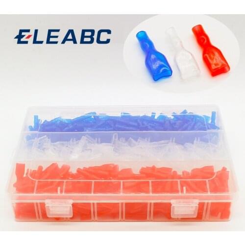 600pcs 3 colours Cover Case for 6.3mm Crimp Terminal Spade Connector 6.3 terminal cap