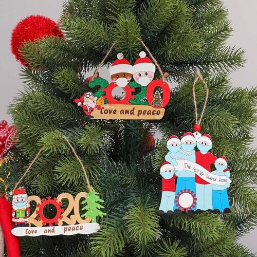 Christmas tree pendant wooden variety of pendant warm family reunion listing Christmas decorations large 2020 memorial woodiness