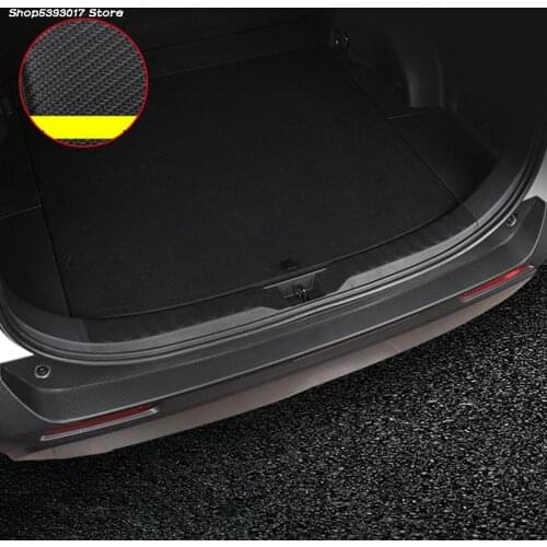 For Toyota RAV4 RAV-4 2019 2020 2021 Carbon fiber Leather Car Rearguards Rear Bumper Trunk Fender Sill Plate Protector Guard