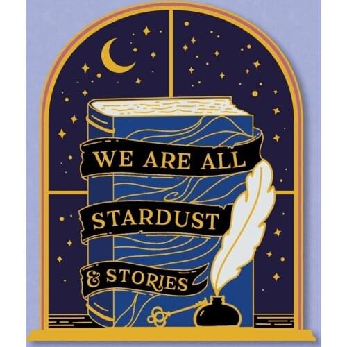 Door Book Novelty Star Moon Enamel Pin Lapel Pins Brooches Badge