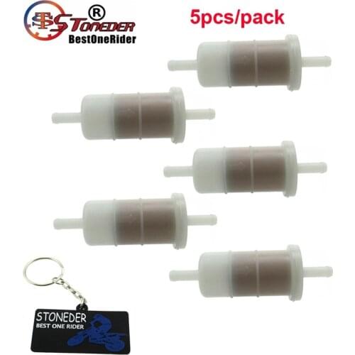 STONEDER 1/4" 5pcs Fuel Filter For Briggs & Stratton John Deere Mercury Johnson Evinrude Dirt Bike ATV Mower Outboard Mariner