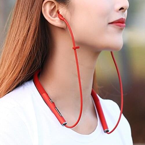 Radiation Protection Magnetic Wireless Bluetooth Sports Earphones Neck Hanging Headsets with Mic for Mobile Phone