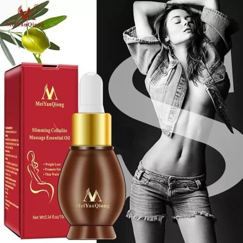 MeiYanQiong Slimming Massage Essential Oil Rose Weight Loss Promote Fat Burning Thin Leg Tighten Shrink Pore Body Skin Care 10ml