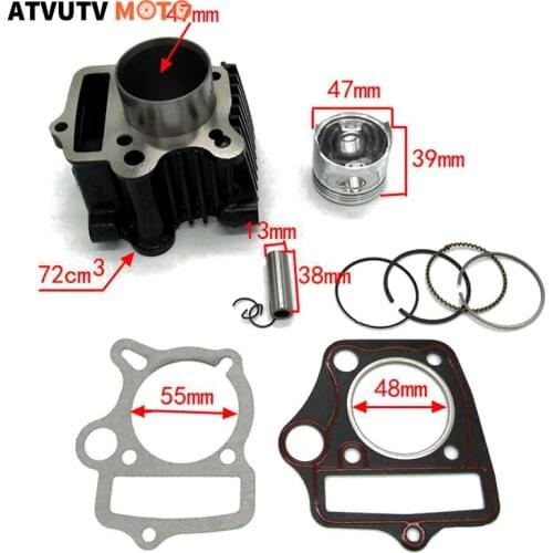 Motorcycle Cylinder Piston Kit 47mm For 70cc ATV Quad Dirt Pit