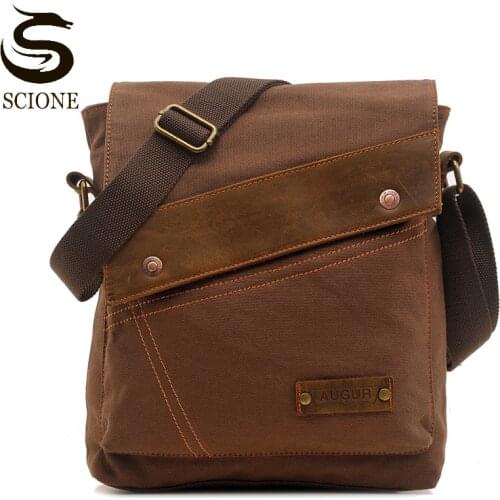 Men Vintage Crossbody Bag Male Quality Canvas Messenger Bags Casual Travel Shoulder Bag Solid Color Multi-pocket Bags XA101M