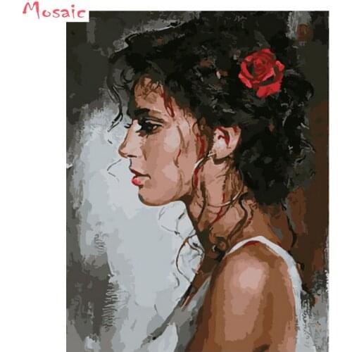 By numbers girl 5D Diy Diamond Painting cross stitch kits resin full Diamond Embroidery woman mosaic diamond wall decor