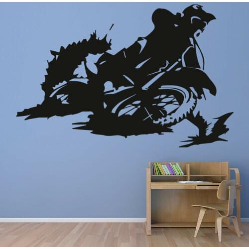 Motorcycle Wall Decal Skid Motorcyclist Extreme Sport Racing Car Vinyl Window Stickers Teens Bedroom Club Interior Decor Q127