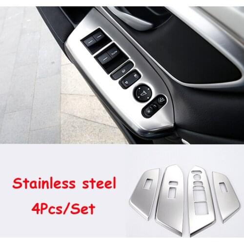 Stainless Steel For Honda CR-V CRV 2017 Glass Switch Door Window Button Decoration Panel Car-styling Cover Trim accessories 4pcs