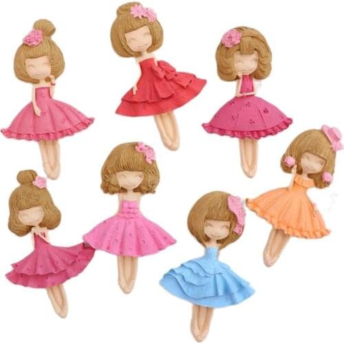 Cute Girls in Dress Epoxy Resin Silicone Mold for DIY Handmade Ornaments Plaster Candy Jewelry Kids Toys Key Chain Fondant Mould