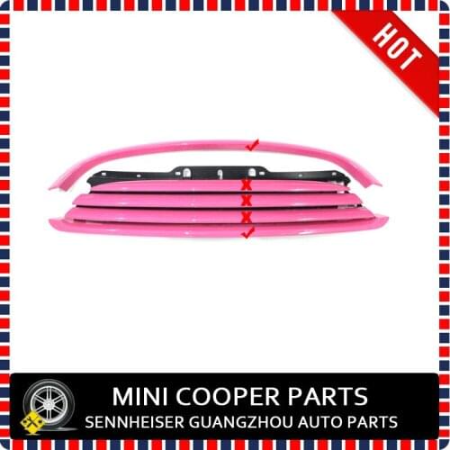 Brand New ABS Plastic Pink Color Cooper Model Up and Lower Front Grille Trims For mini cooper R56 R55 R57 R58 R59 (3Pcs/set)
