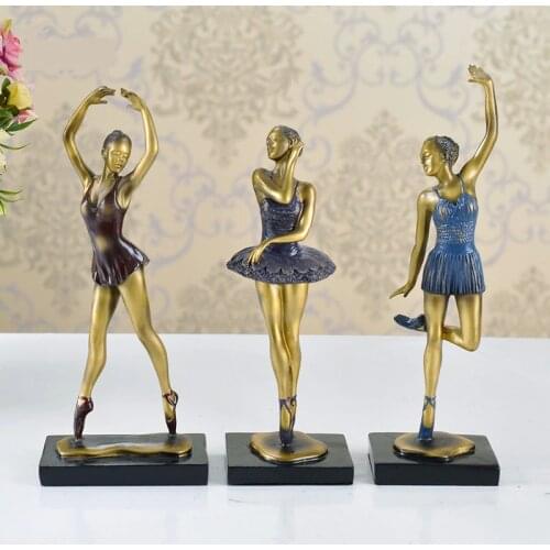 Retro Ballet Girl Figurine Handmade Resin Ballerina Beauty Sculpture Decoration Souvenir Gift and Craft Ornament Accessories