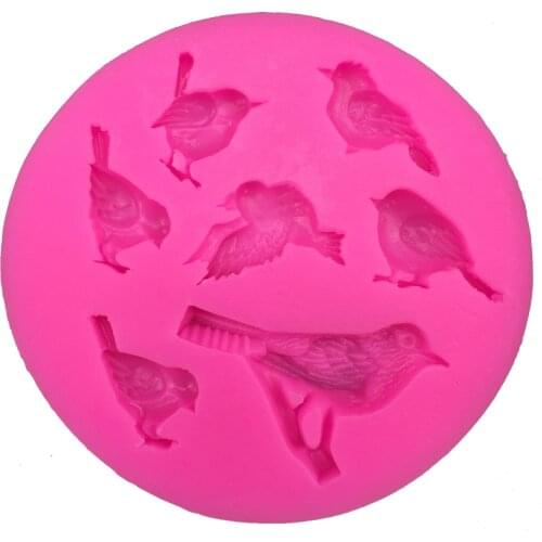 Cute bird shape fondant silicone mold for kitchen baking chocolate pastry candy Clay making cupcake lace decoration tools F-0093