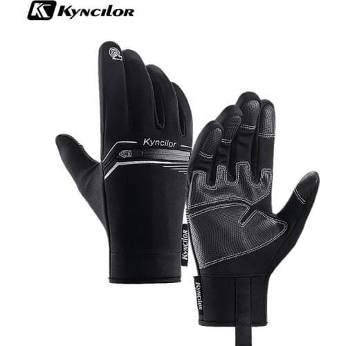 Full Finger Cycling Gloves Autumn Winter Windproof PU Touch Screen Bike Gloves Mtb Breathable Shockproof Sport Hiking Gloves