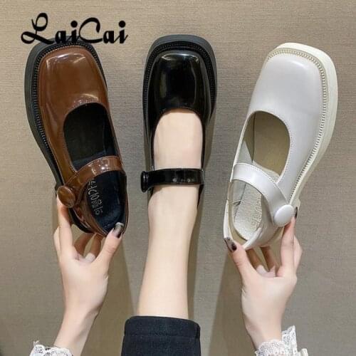 Spring 2021 Platform Leather Shoes Womens British Style Matching Uniform Shoes Retro College Style Comfortable Shoes