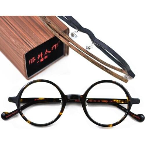 Top Quality Handmade Acetate Glasses Frame Men Women Japan Brand Wood Eyeglasses Vintage Optical Glasses Frame with box 303
