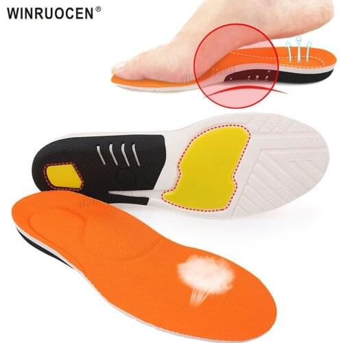 High quality Sports Insoles Orthopedic insole PU Sweat Breathable Running Inserts for Feet Women Men Arch Support Shoes Pad