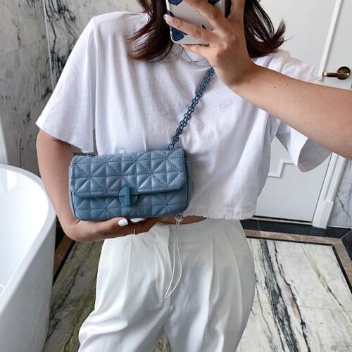 Embroidery Thread Chain PU Leather Crossbody Bags for Women 2020 Fashion Shoulder Handbags Female Travel Cross Body Bag