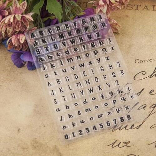 1 Pcs English Alphabet Series Stencil Photo Stamps Craft Silicone Transparent Stamp Seal for DIY Christmas Scrapbooking