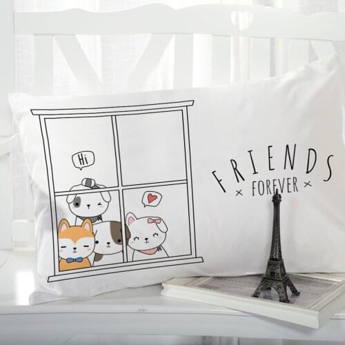 1pc Cartoon Children Pillow cover Pillow case Bedding For Kids Baby Child Pillowcase Pillowcovers decorative 50x75 50x80 FRIEND