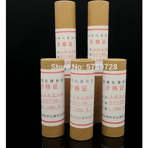 1000pcs/box DIA0.1mm to 0.5mm Glass Melting Point Capillary Tube Spotting Capillary Pipette Length 100mm or 200mm Both Open Ends