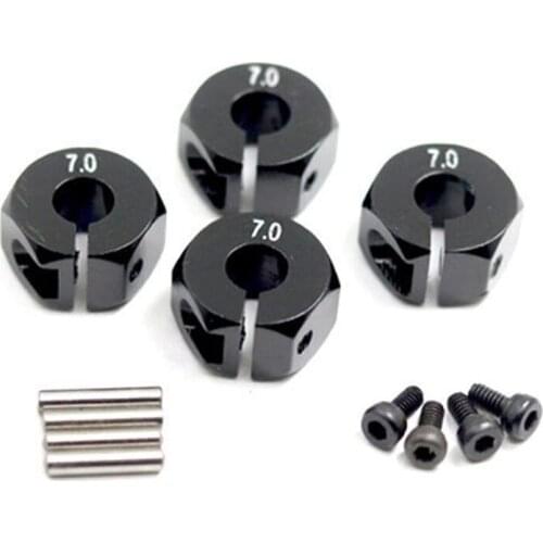 12Mmx7mm Wheel Hex Fittings Hex Hub Adapter For RC Car Truck Fittings With Pins And Screws(Black)