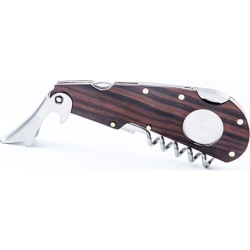 New 4 in 1 Cigar Cohiba cigar Cutter Wine Opener Wooden Multifunctional cigar knife stainless steel blade Cigar Accessories