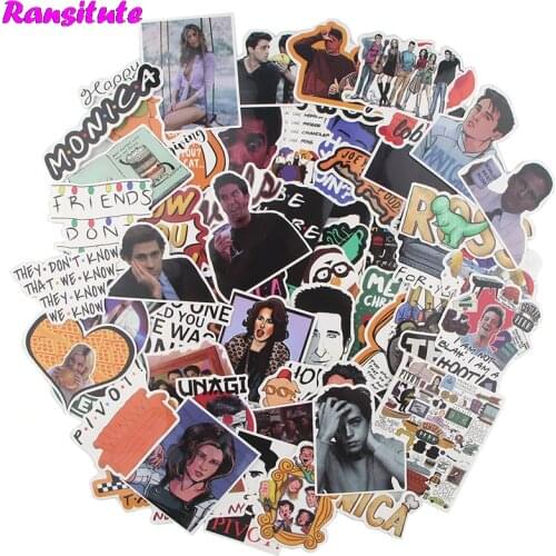 56pcs/set Friends Tv Show PVC Waterproof Fun Sticker Toy Luggage Sticker Motorcycle And Luggage Notebook Sticker R601
