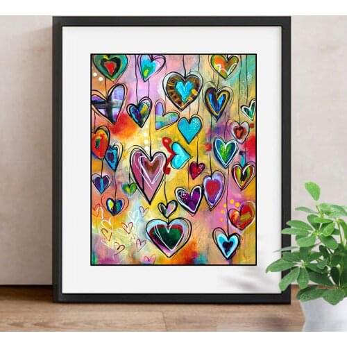 DIY 5D Diamond Painting Love Heart Full Square Diamond Mosaic Embroidery Sale Picture Of Rhinestones For Festival Gifts