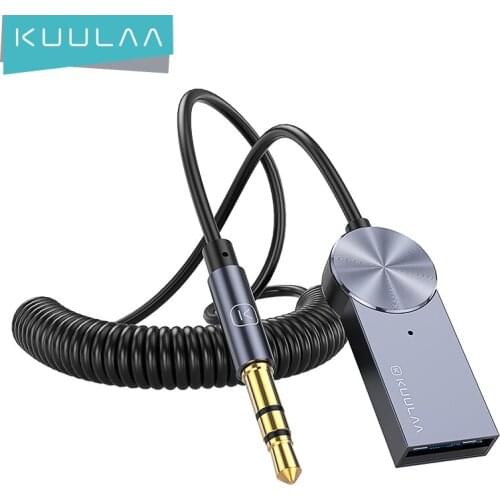 KUULAA Aux Receiver 3.5mm Handsfree USB Aux Bluetooth-compatible 5.0 Adapter Dongle Cable Jack Jack Aux Audio Music Transmitter