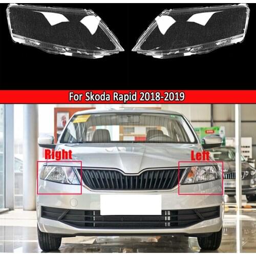 Car Headlamp Lens Glass Lampcover Cover Lampshade Bright Shell Product For Skoda Rapid 2018 2019 Car Auto Shell Cover
