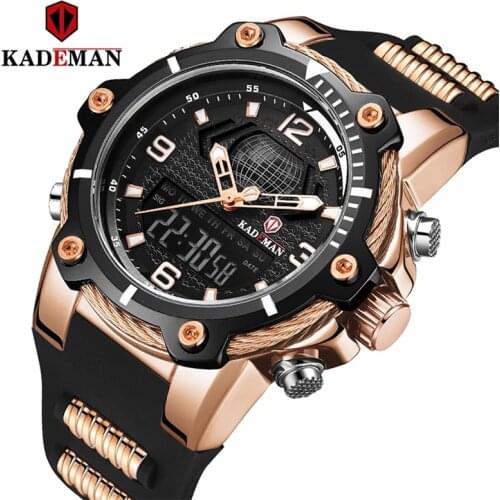 KADEMAN Military Watches 30M Waterproof naviforce LED Mens Sports Watches Men Top Brand Luxury Quartz Watch Display Fashion