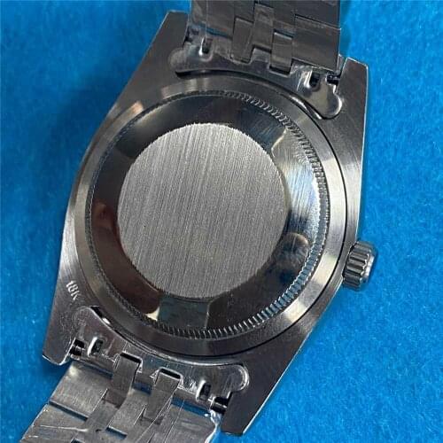 36mm Watch Case + Strap Mineral Glass Watch Case Spare Parts for Japanese 8215/Pearl 2813 Movement