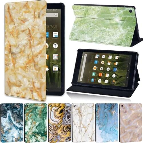 Marble Leather Stand Tablet Cover Case for Amazon Fire 7 5th/7th/9th/HD 8 (6th/7th/8th Gen)/Fire HD 10 (5th/7th 9th/Gen)