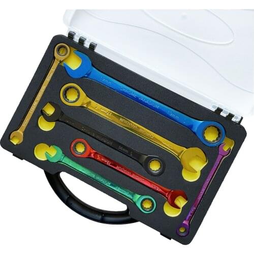 Color ratchet wrench Multi-function dual-purpose open movable wrench hex key Hand Tools Hardware 8mm 19mm