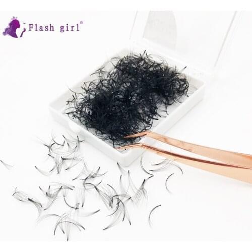 Flash girl 1000 fans per box soft and wispy 7D 13mm 0.07D/C short stem premade fans Russia Volume eyelashes extensions